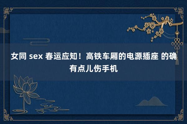 女同 sex 春运应知！高铁车厢的电源插座 的确有点儿伤手机