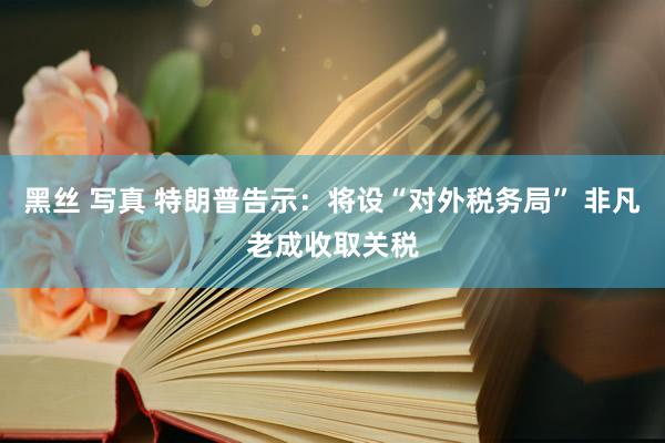 黑丝 写真 特朗普告示：将设“对外税务局” 非凡老成收取关税