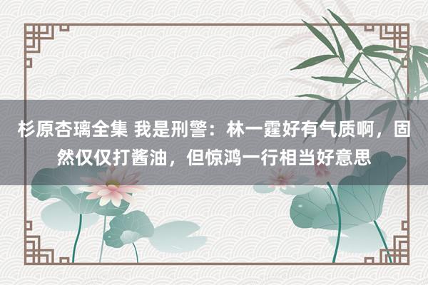 杉原杏璃全集 我是刑警：林一霆好有气质啊，固然仅仅打酱油，但惊鸿一行相当好意思