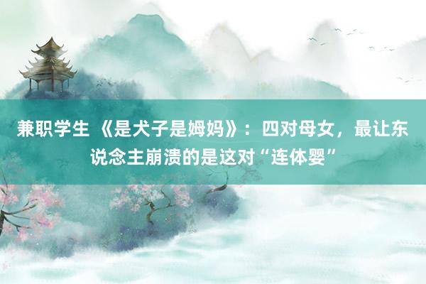 兼职学生 《是犬子是姆妈》：四对母女，最让东说念主崩溃的是这对“连体婴”
